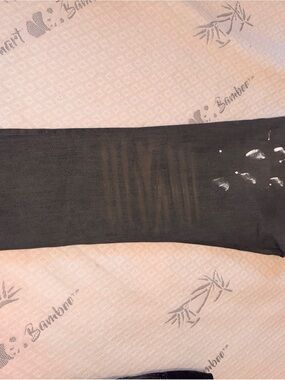 Black Leggings with Subtle Sheer Striping